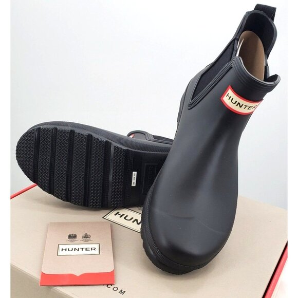 HUNTER Rain Boots Woman's 9 Original Chelsea Black Classic Waterproof Rainboots - Picture 11 of 13